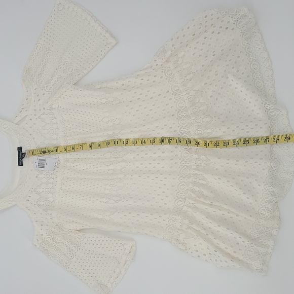 Ivory White Crochet Lace Feminine & Flowy, Fully-Lined Dress, NWT - Picture 8 of 11